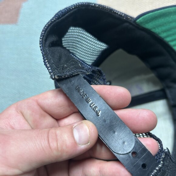 Vintage 80s trucker hat mesh cap new era Philadelphia Phillies P logo blue snap - Picture 8 of 9